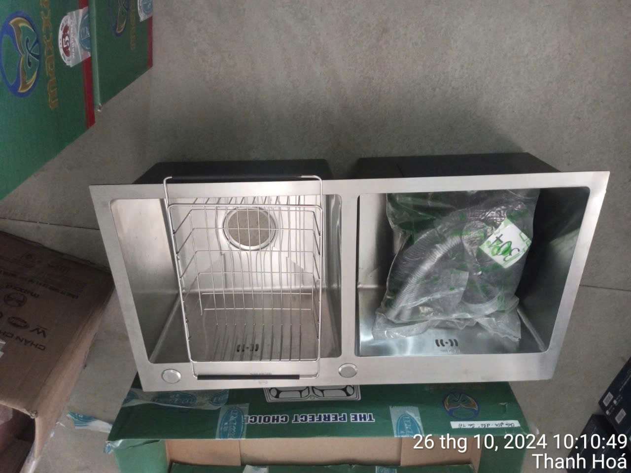 CHẬU RỬA BÁT INOX 304 sơn tĩnh điện - 2 HỐ